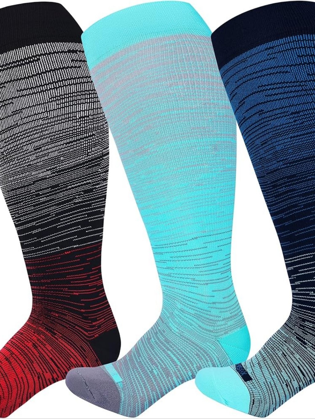 Womens Gradient KneeHigh Compression Socks  Wide 1520 Mmhg